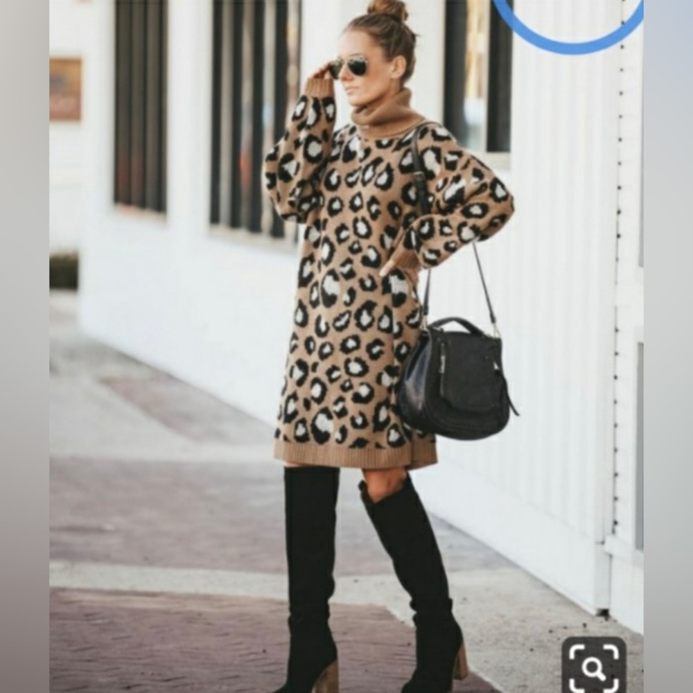 Vici- Cats Cradle Leopard Knit Sweater- NWOT